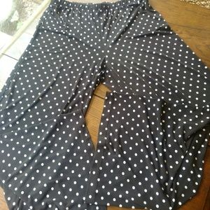 Chico's Size 2 Brown Polka Dotted Palazzo Pants